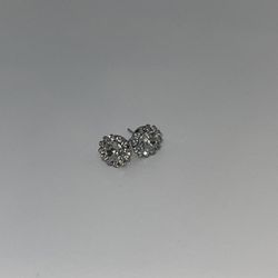 Silver Diamond Earrings 