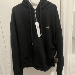 Alo Yoga Full Zip Black Hoodie