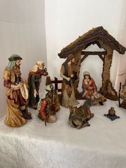 Vintage Kirkland Signature Series 14 Piece Porcelain Nativity Complete Set