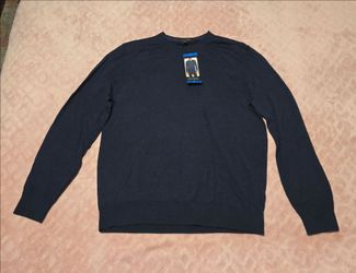 Banana Republic Merino Wool Sweater Mens Size L Navy Blue Long Sleeve Pullover