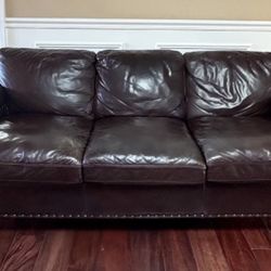 Brown Italian Leather Sofa