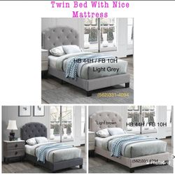 Twin Platform Bed With Orthopedic Supreme Mattress Included 