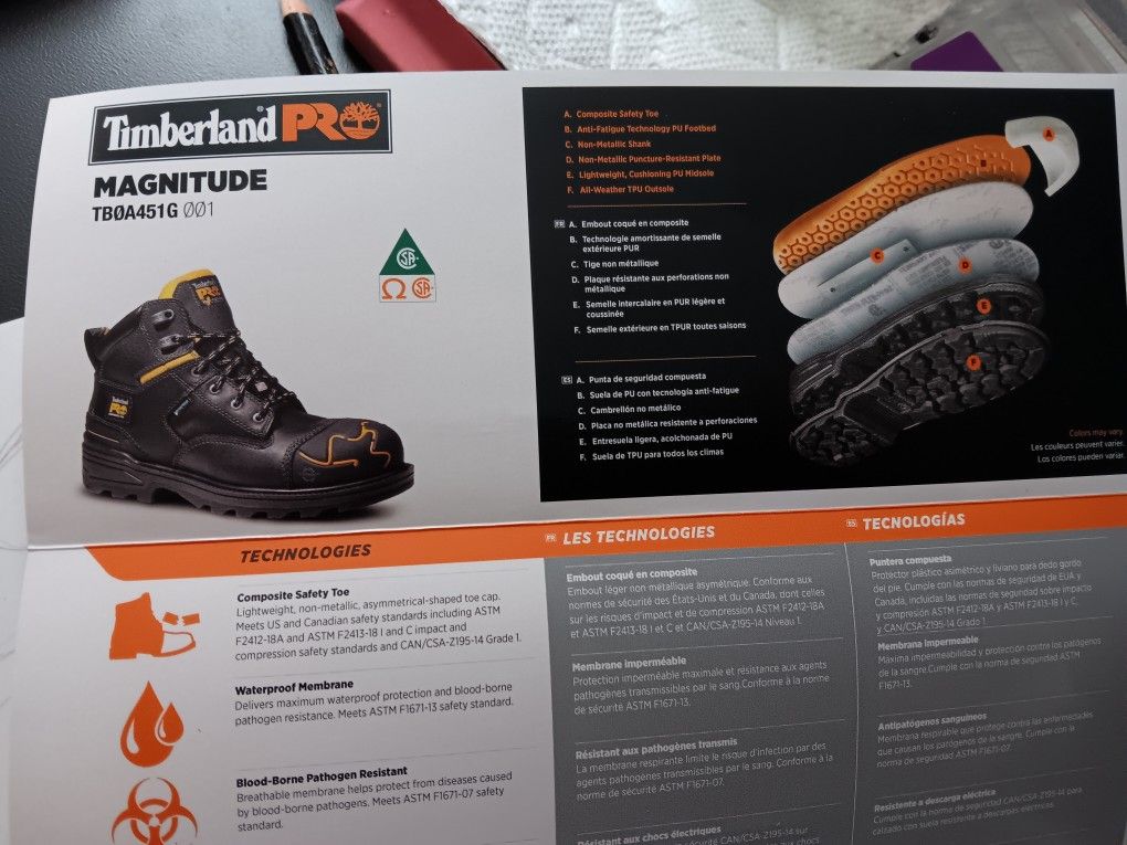Timberland PRO MAGNITUDE 10.5M Composit Saftey Toe