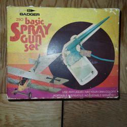 Vintage Badger Air-Brush Company Basic Spray Gun Set #250 Nozzle + Instructions.