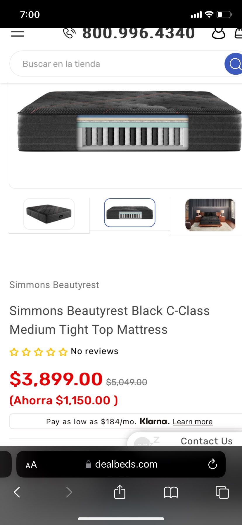 Mattresss Beautyrest C Class Médium