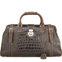 New 21" Vintage Cowhide Leather Weekender Travel Overnight Luggage Stylish Duffel Bag