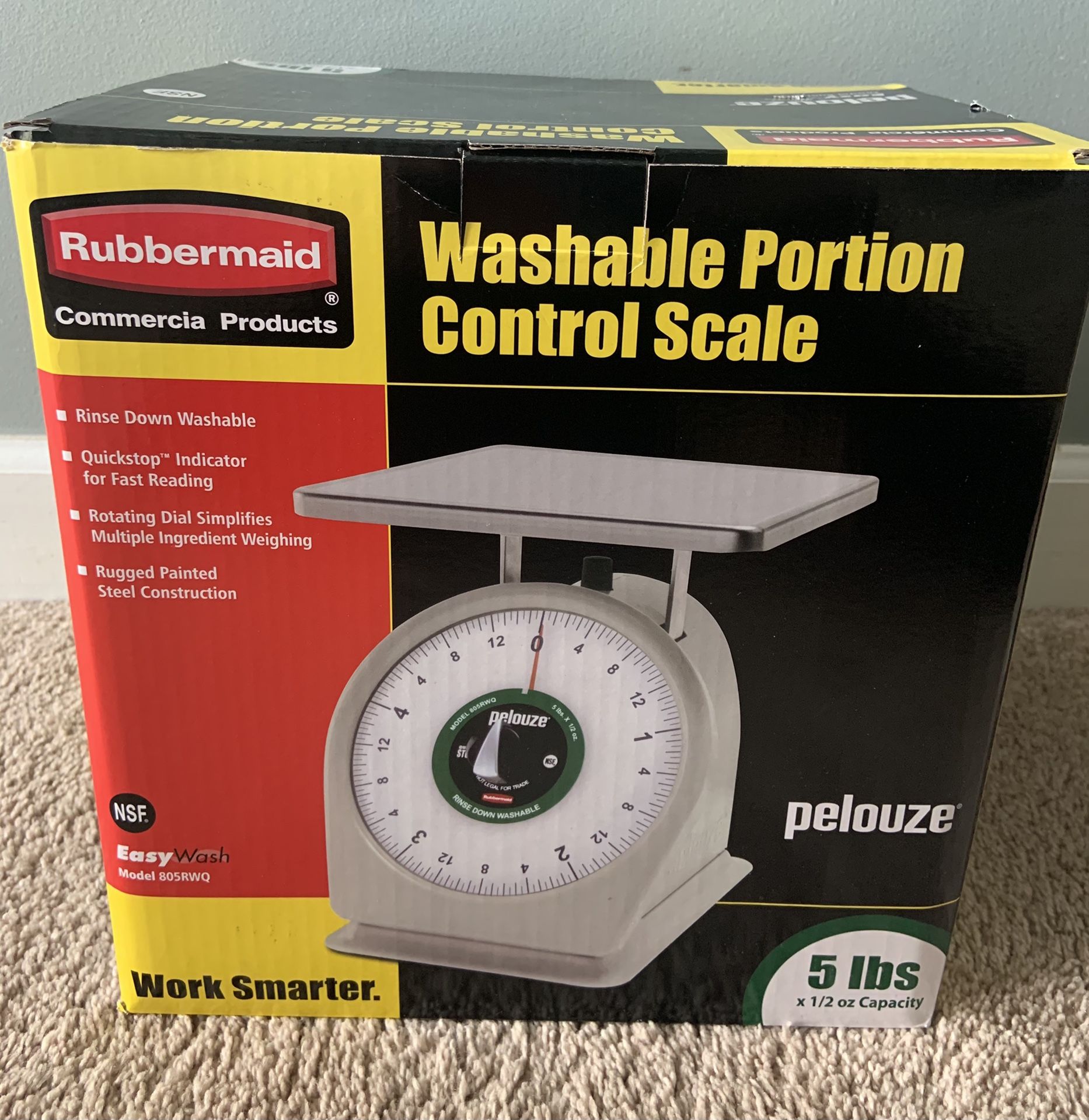 Rubbermaid Commercial Products Pelouze-805RWQ Mechanical Scale 5 lbs, NSF Certif
