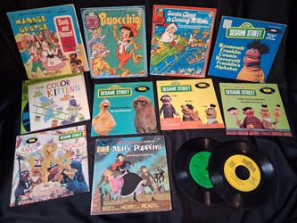 Vintage Children's 1943, 1970's, 1980's Vinal Records
