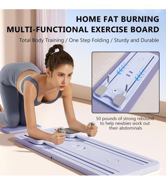 Pilates Board, Pilates Reformer Set, Multi-Purpose Foldable Pilates Reformer Board for Home, 5 in1 Pilates Sliding Board, Pilates Equipment

