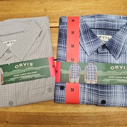 2 Brand New Orvis Short Sleeve Quick Dry UPF 30 Tech Shirts