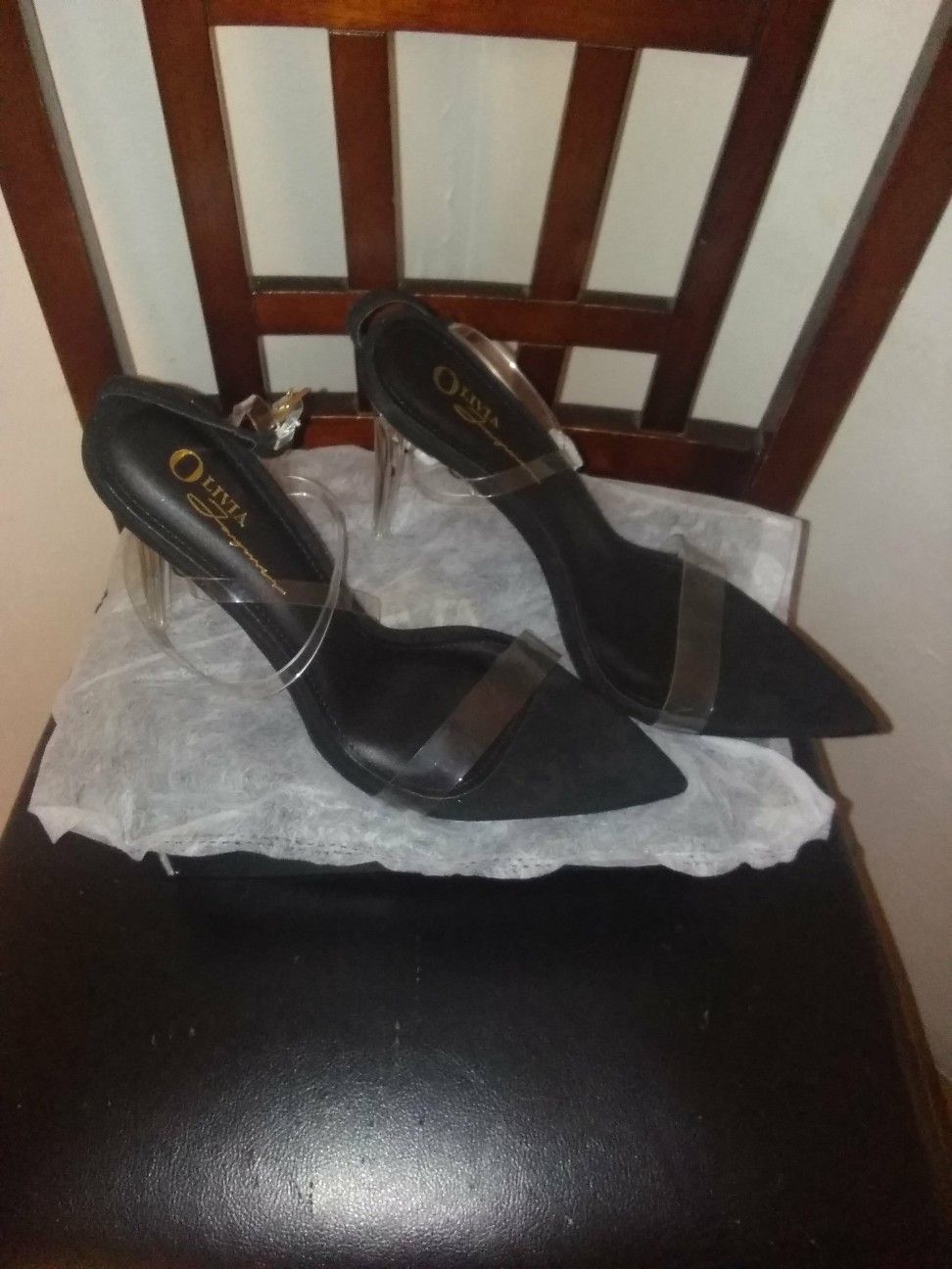 Shoes, Clear heel, zapatos de tacon, size 8.5