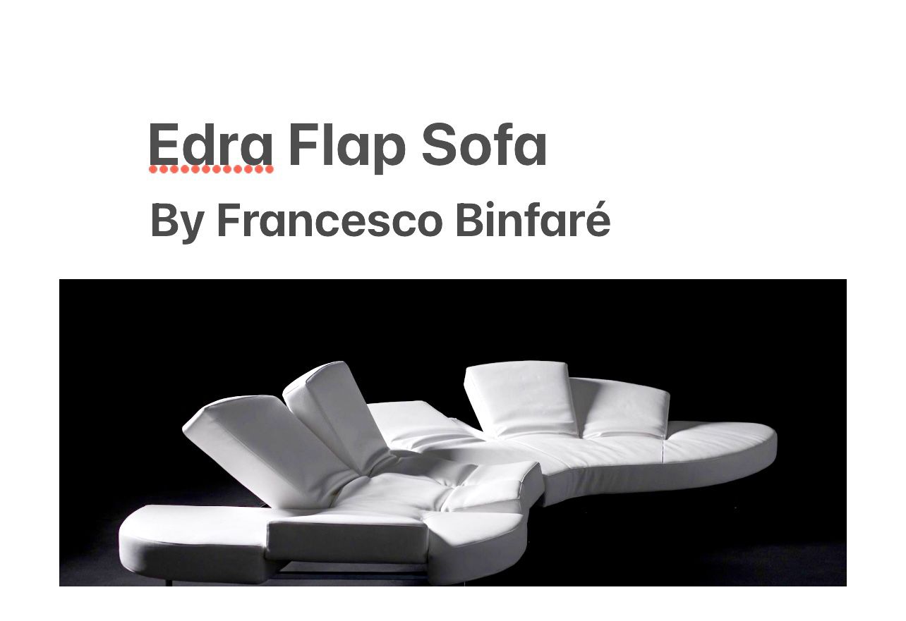         Made In Italy - Edra Flap Sofa  In Fabric. By Francesco Binfaré