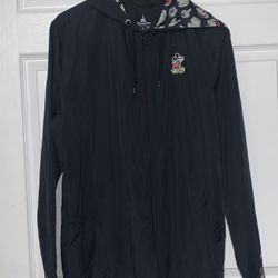 Disney Parks Full Zip Jacket Windbreaker Hooded Mickey Mouse Womens LARGE