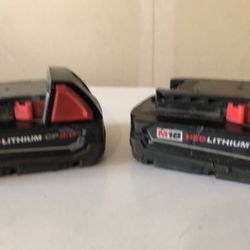 Milwaukee Batteries $25 Each