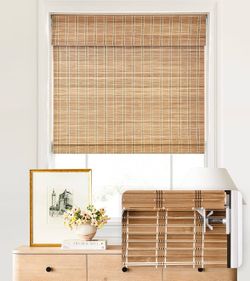 LazBlinds No Tools No Drill Cordless Bamboo Roman Shades