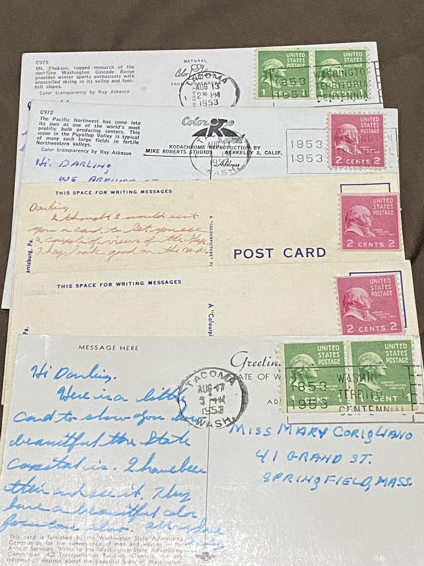 Vintage Us Postals tamps π