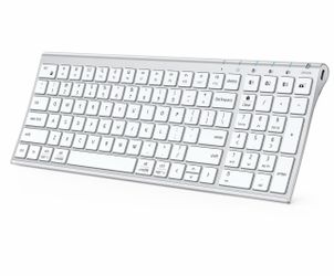 Wireless Bluetooth Keyboard Silver White jelly comb