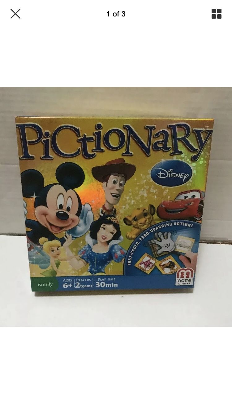 Mattel Disney Pictionary Family Board Game 2012