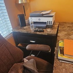 Desk & File Cabinet with a faux marble 
