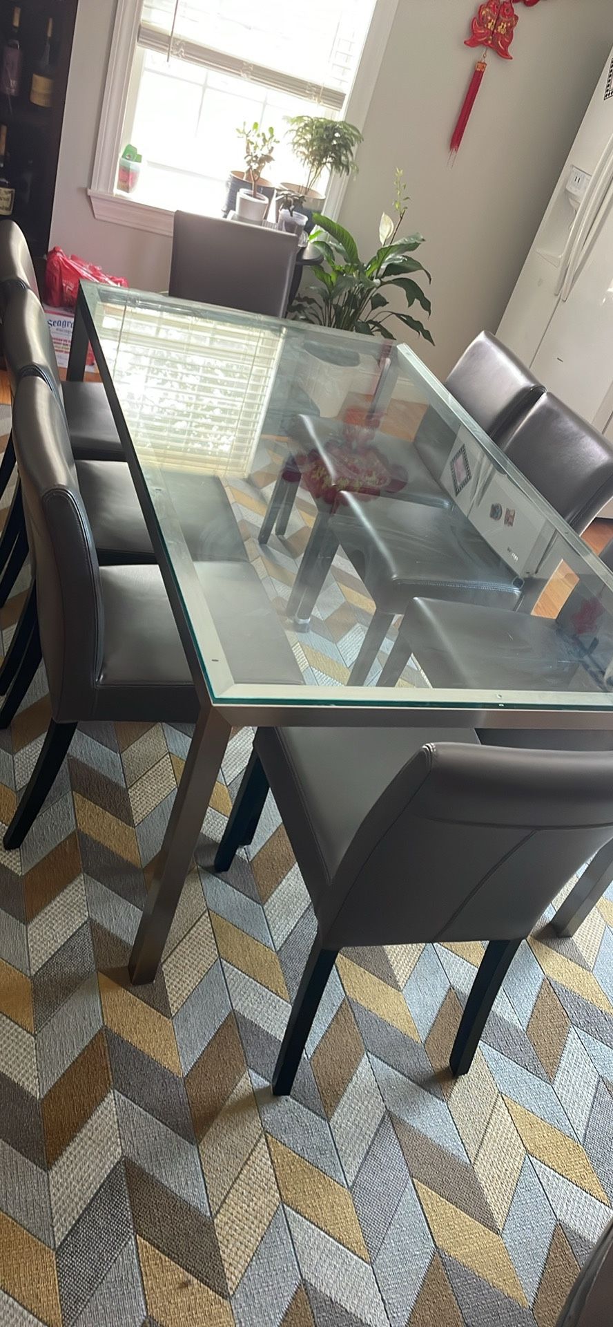 Crate & Barrel Glass Dining Table