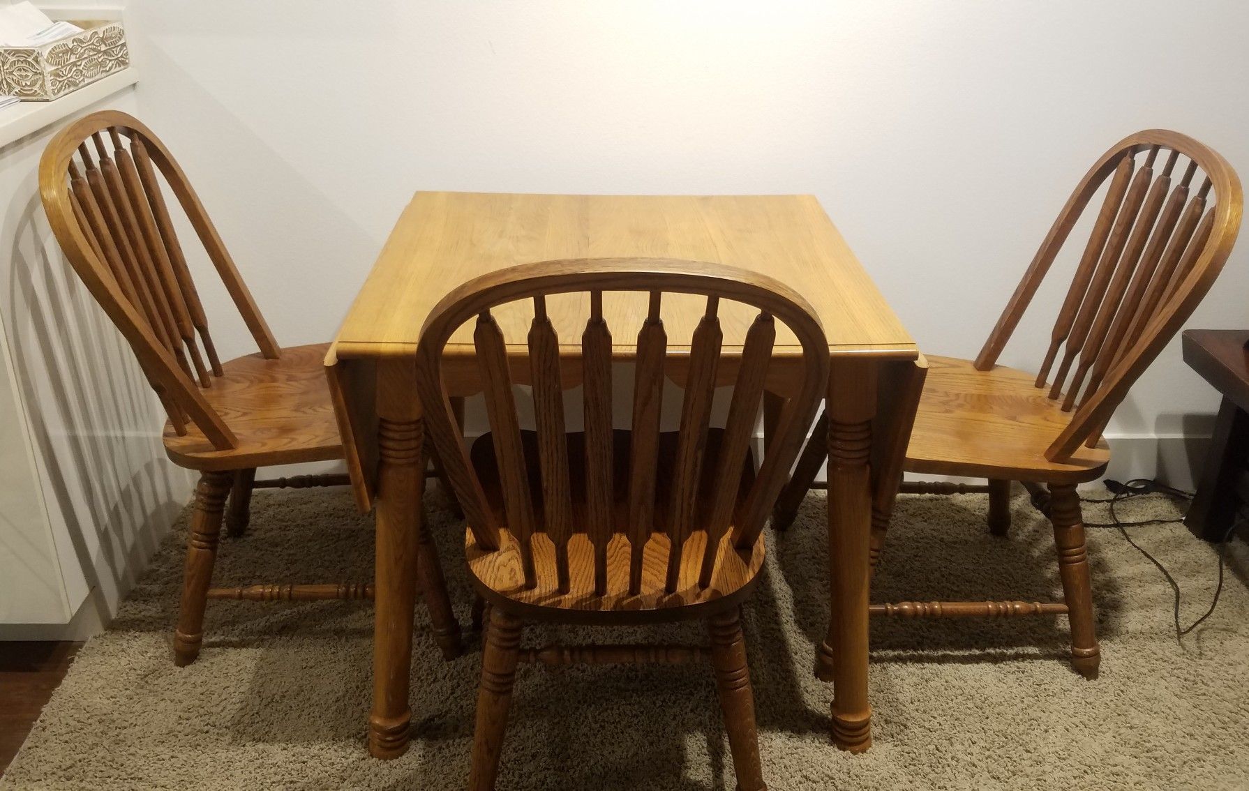 Table and 3 Chairs - wood