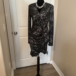 Black and grey animal print dress