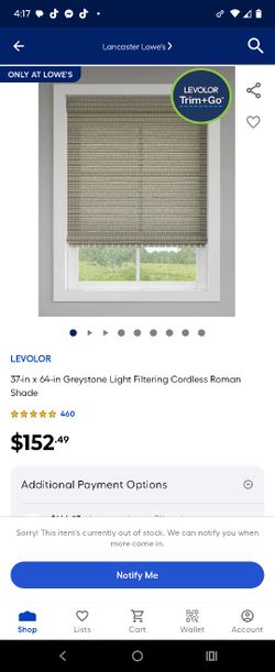 Levolor 36x64in.Trim + Go  Blind