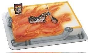 Motorcycle Themed Decorated Cake Topper Set