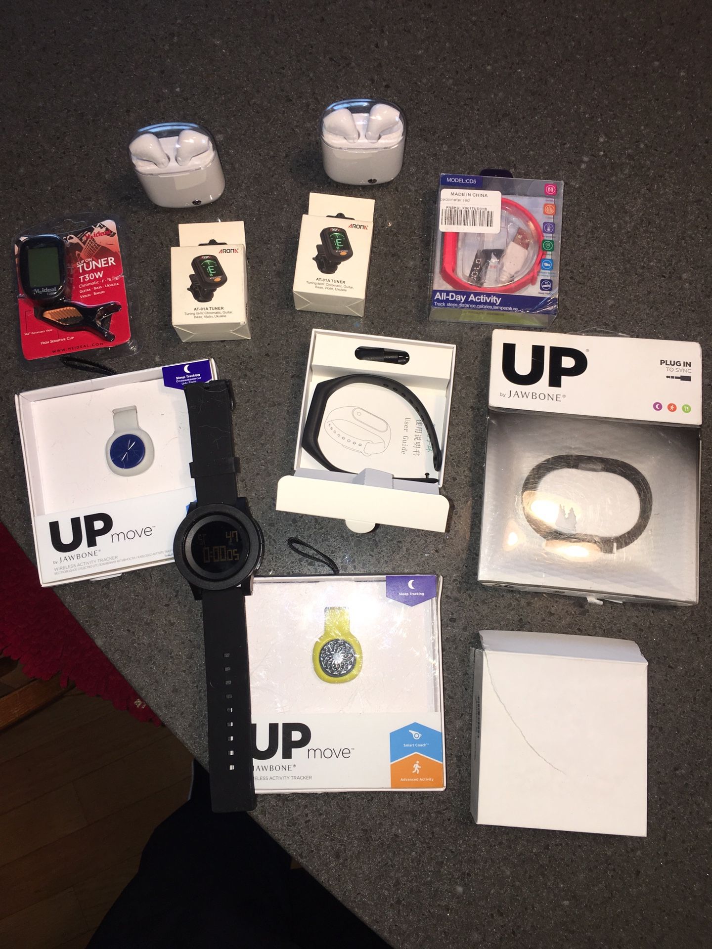 Watch,headphones, guitar tuner etc.