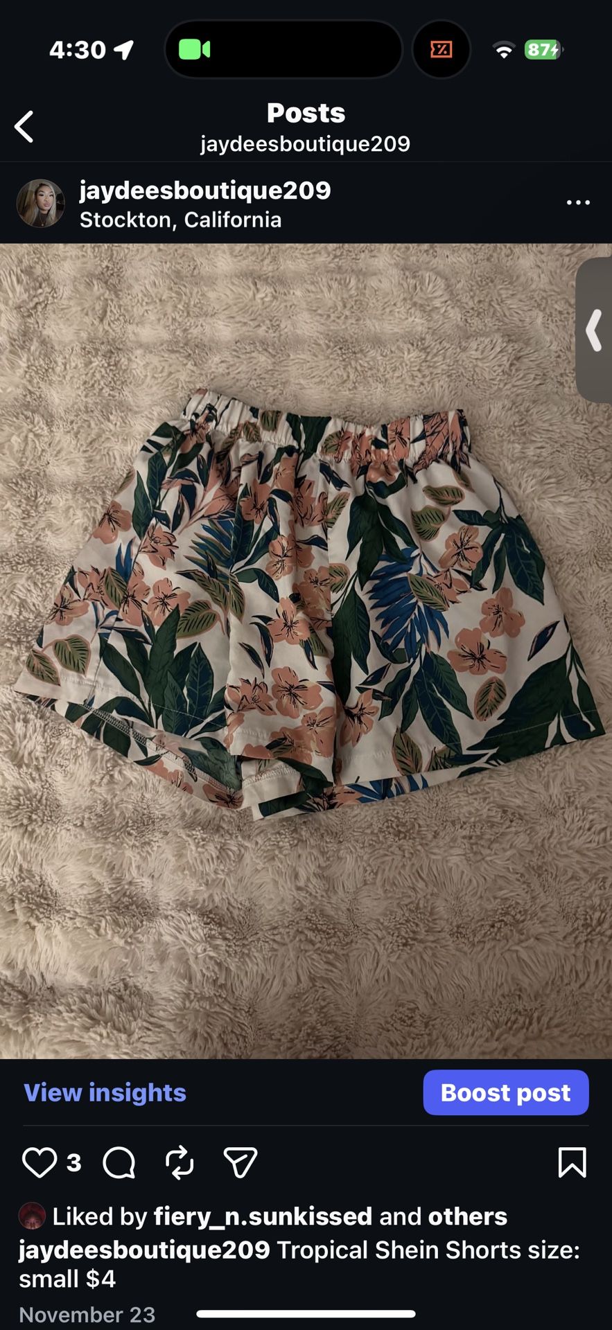 Shein Tropical shorts