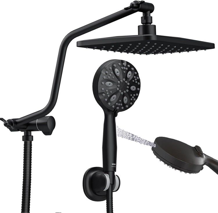 NEW - 10 Inch Rain Shower Head with Handheld Spray, 7-Function