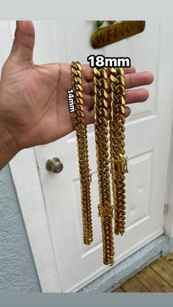 18k Box Lock Cuban Link Chains 