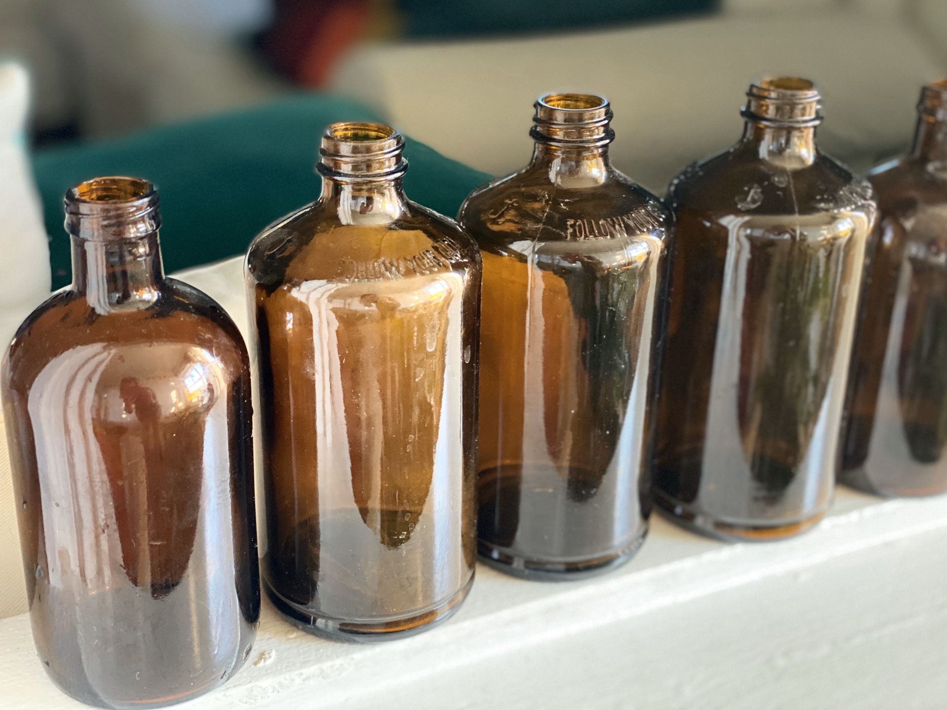 Brown glass bottles - 16 bottles