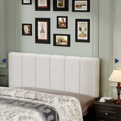 KING SIZE - Upholstered Headboard - Grayish White