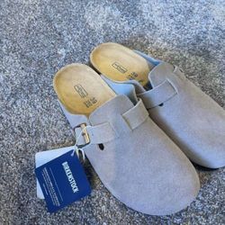 Birkenstock Boston Grey Suede