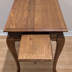 Wood Coffee Side Table with Side Extensions