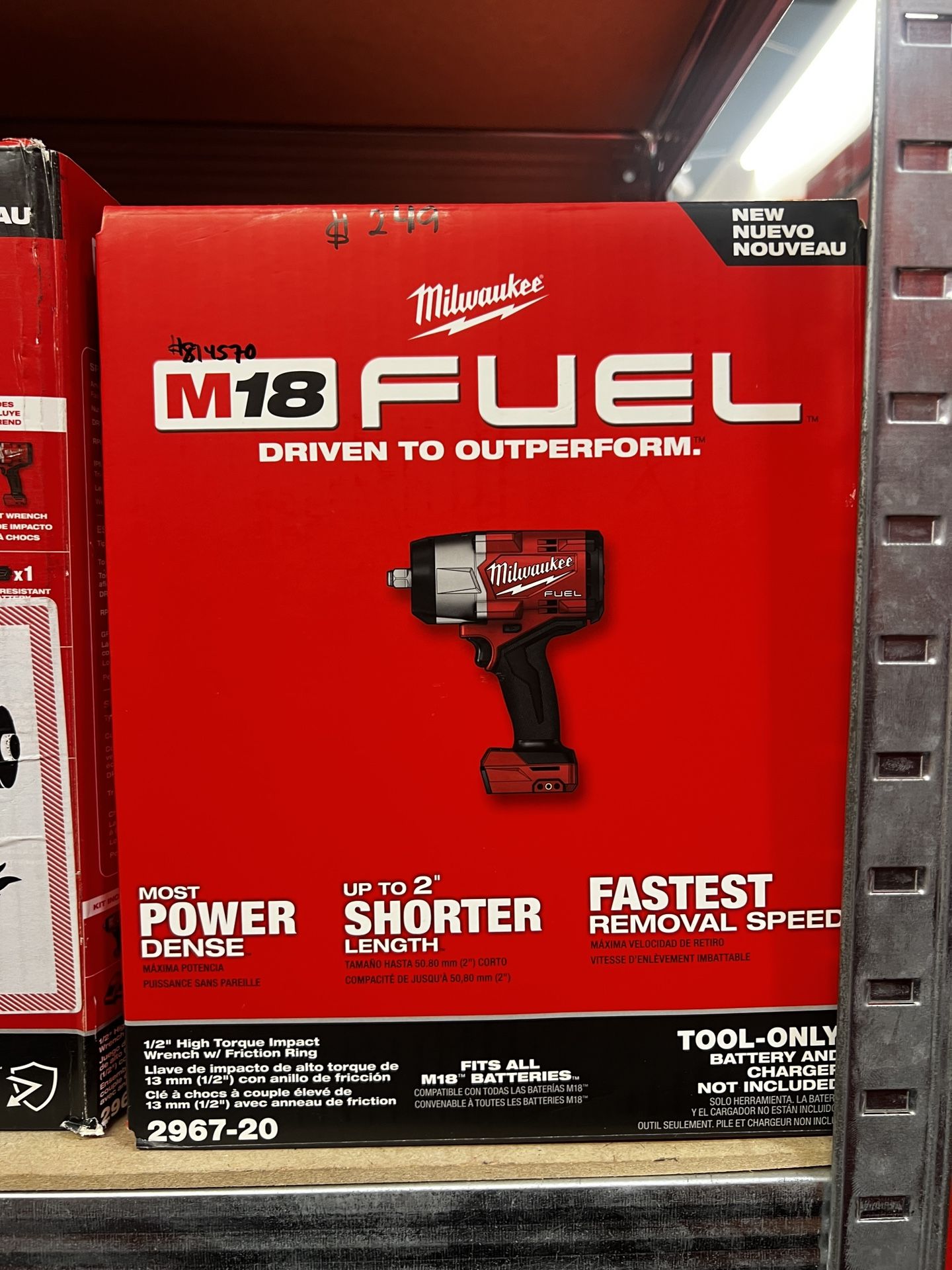 Milwaukee M18 Fuel 1/2” High Torque Impact Wrench W Friction Ring Tool Only