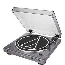 Audio-Technica at-LPGO-BT Fully Automatic Wireless Belt-Drive Turntable (Gun-Metal/Black)