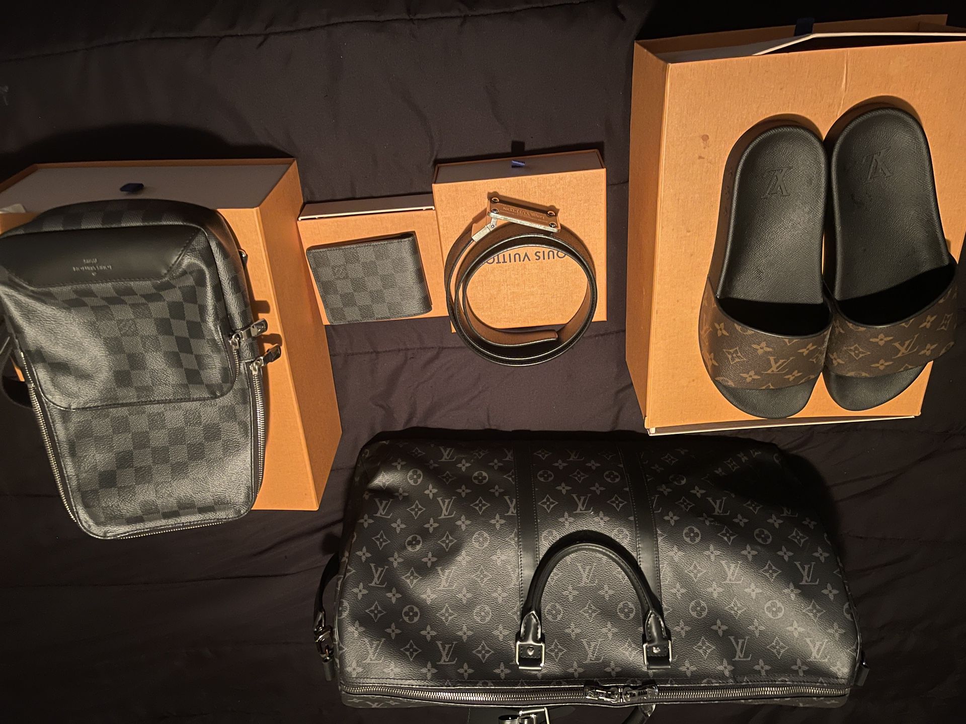 Louis Vuitton Bags, Belt, Slides & Wallet 