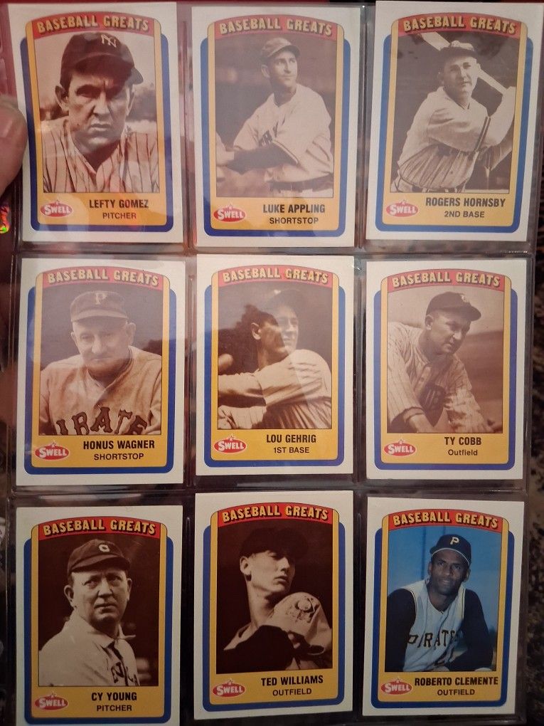 9 Baseball Great Player Cards