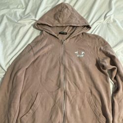 True Religion Light Pink Zip Up Hoodie 