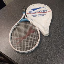 JIMMY. CONNERS.  VINTAGE &. RARE. PRO SERIES  PANTHER. GRAPHITE   SLAZENGER  RACKET. &  COVER. SIGNED