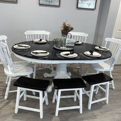 $375/set firm - Farmhouse kitchen table set / dining set- delivery available for a fee
