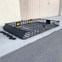 Brand New $160 Roof Basket and Cargo Net (Set) 64x39” Car Top Carrier Luggage Holder 150lbs Max