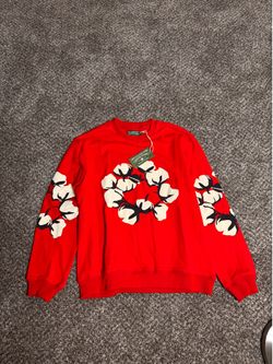 Denim tears red cotton long sleeve sweater