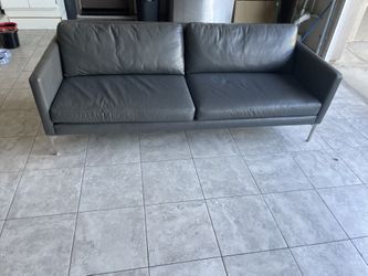 Gray Leather Sofa