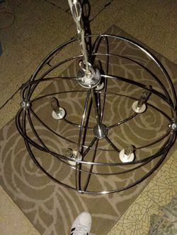Chrome Orb Sphere Chandelier Pendant Light
