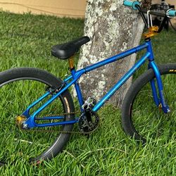Blue bike with SE bike parts