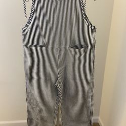 Striped Wide Leg Jumpsuit-Size Large