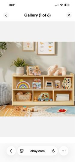 Montessori Shelf, Wooden Toy Storage Organizer for Books Toys, 2 Shelf Natural